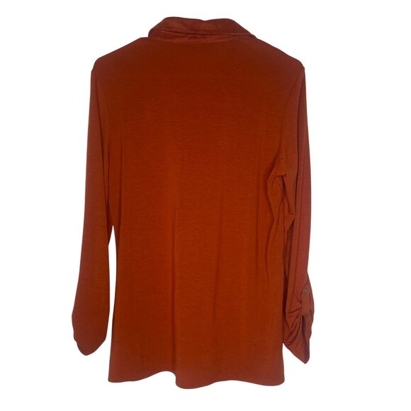 Grayson Button-Up Shirt Womens XS Roll-Tab Sleeves Soft Comfy Casual - Picture 4 of 9